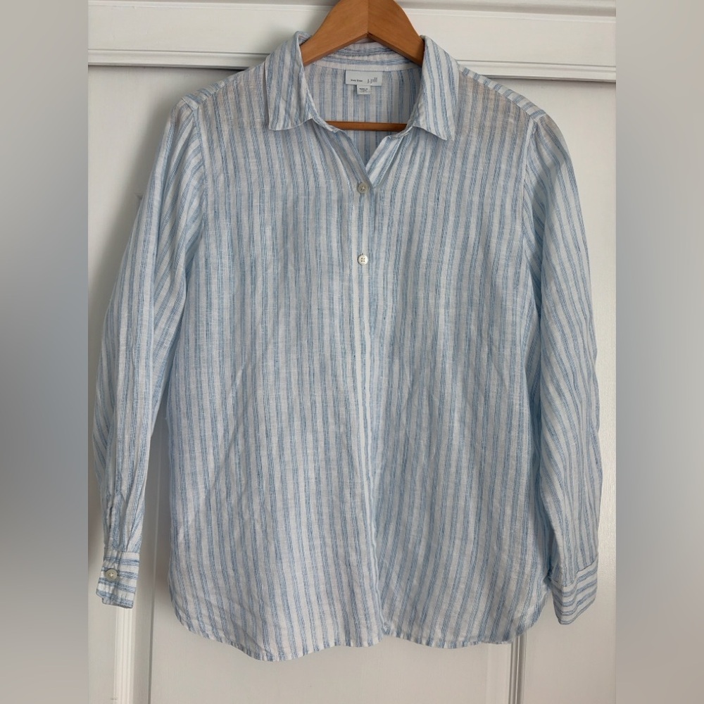 J. Jill Love Linen Button Front Shirt – Size Small Petite